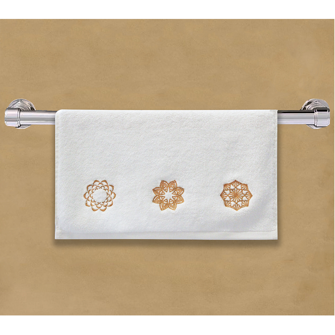 Golden Embroidered  Towel